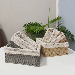 Panier de Rangement en Rotin — Organisateur Polyvalent Maison