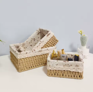 Panier de Rangement en Rotin — Organisateur Polyvalent Maison