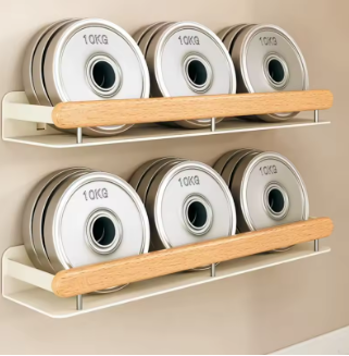 Étagère Murale Cuisine Rustique en Bois — Organisateur Épices Sans Perçage