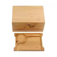 Boîte de rangement en bambou avec plateau — Coffret organisateur premium
