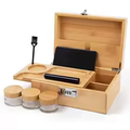 Boîte de rangement en bambou avec plateau — Coffret organisateur premium