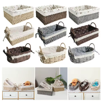 Panier de Rangement en Rotin — Organisateur Polyvalent Maison