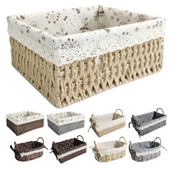 Panier de Rangement en Rotin — Organisateur Polyvalent Maison